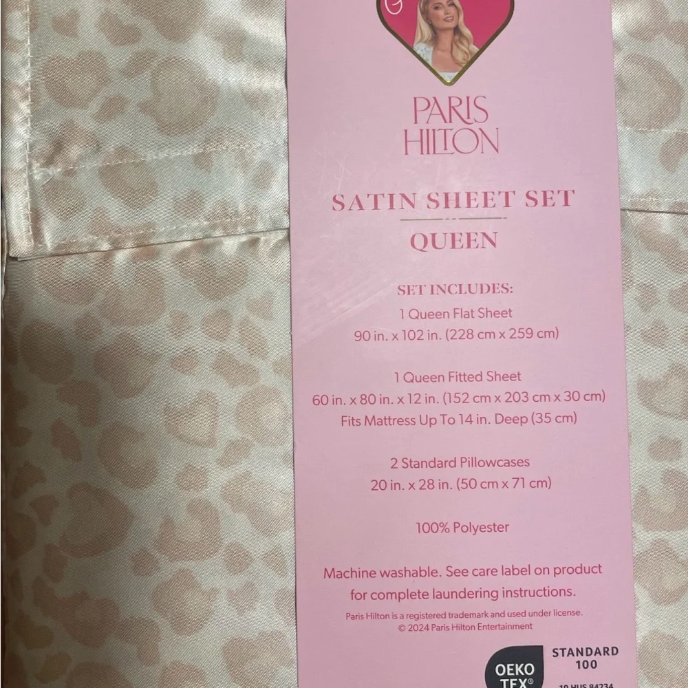 Paris Hilton Satin Sheet Set - Queen, Soft Pink - NWT - Sheet & Pillowcases